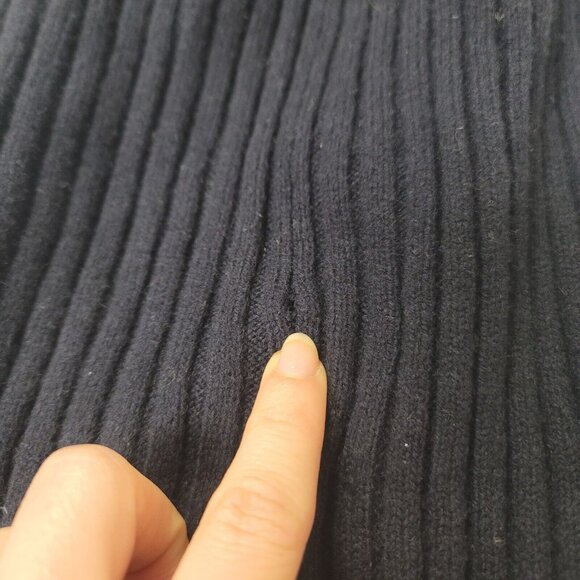 Hope Unisex Balaclava Extra Fine Merino Wool Ski Mask One Size Blue Ribbed Knit - Picture 9 of 11